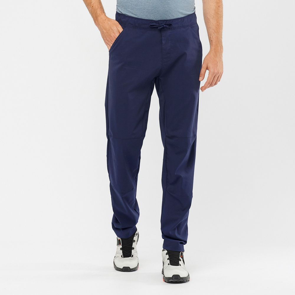 Salomon Singapore Mens Pants - OUTRACK TAPERED Navy | 92074-NTZA